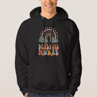 Dialysis Nurse Nephrology Nursing Groovy Retro Rai Hoodie