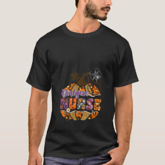 Dialysis Nurse Stethoscope Leopard Hallowee T-Shirt