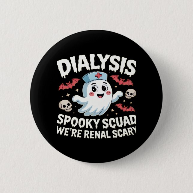 Dialysis Spooky Squad Nephrologie Halloween Nephro Button (Vorderseite)