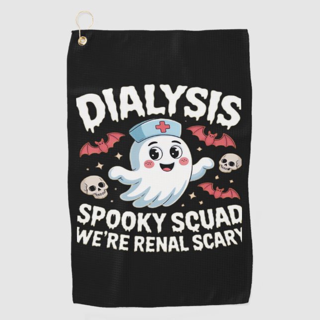Dialysis Spooky Squad Nephrologie Halloween Nephro Golfhandtuch (Vorderseite)
