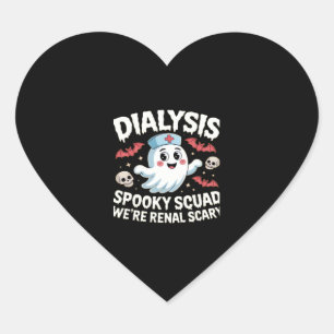Dialysis Spooky Squad Nephrologie Halloween Nephro Herz-Aufkleber