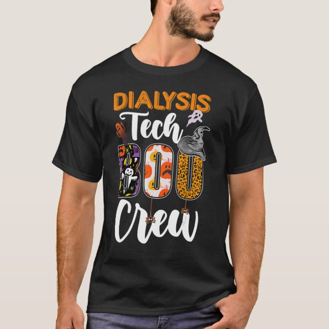 Dialysis Tech Boo Crew Techniker Halloween Matchi T-Shirt (Vorderseite)