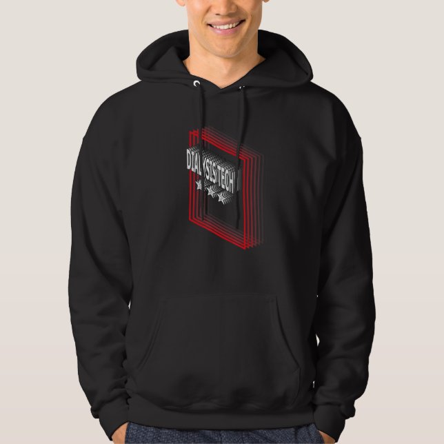 Dialysis Tech Job Title Appreciation Retro Hoodie (Vorderseite)