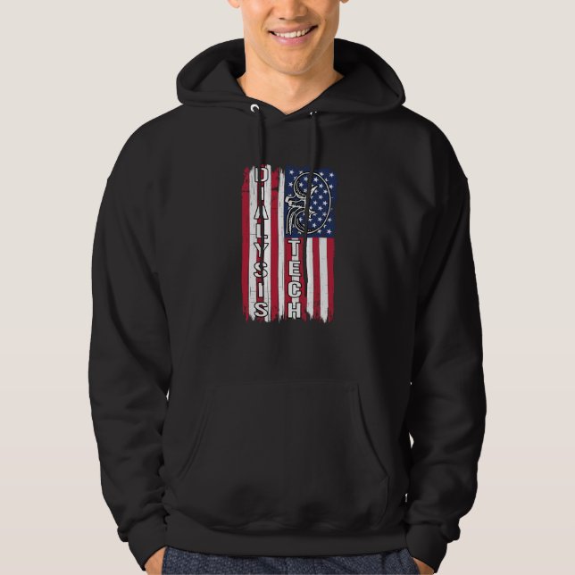 Dialysis Us Flag for Patriotic Dialysis Technician Hoodie (Vorderseite)