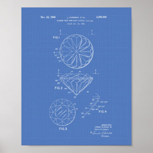 Diamant 1966 Patent Kunst Blaupause Poster