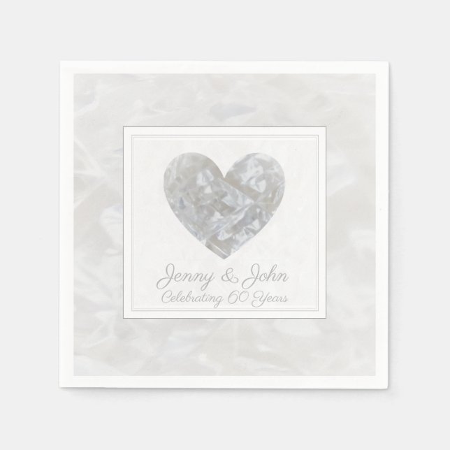 Diamant 60. Hochzeitsheim Serviette (Vorderseite)