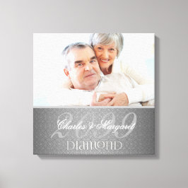 Diamant 60-jähriges Silver Damask 16x16 Foto Leinwanddruck