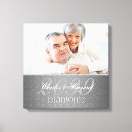 Diamant 60-jähriges Silver Damask 16x16 Foto Leinwanddruck