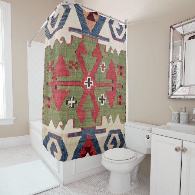 Diamant Arrow Konya Blue Green Cowboy  Duschvorhang (Beispiel)