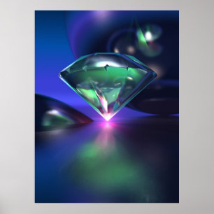 Diamant auf Lila Poster
