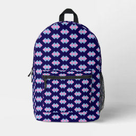 Diamant Blau Bedruckter Rucksack