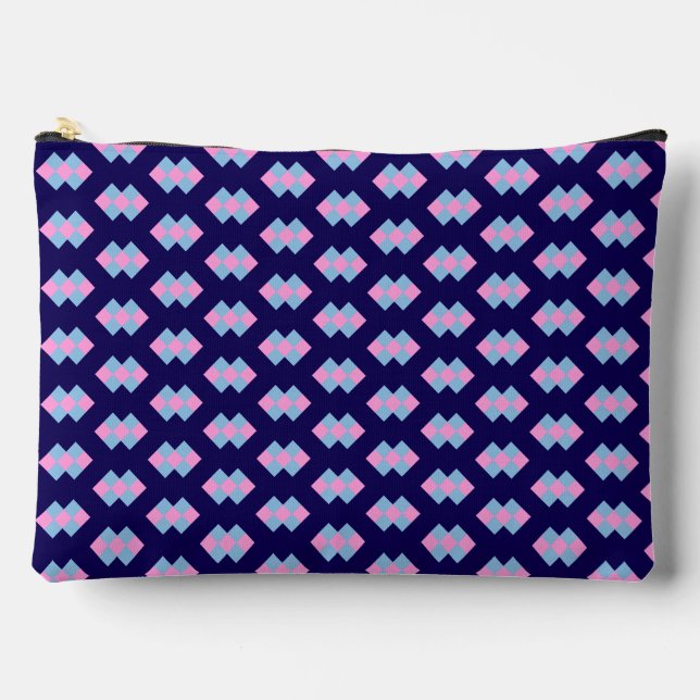 Diamant Blau Groß Zubehörtasche (Vorderseite)