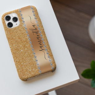 Diamant Bling Glitzer Kalligraphie Name Kupfer Case-Mate iPhone Hülle