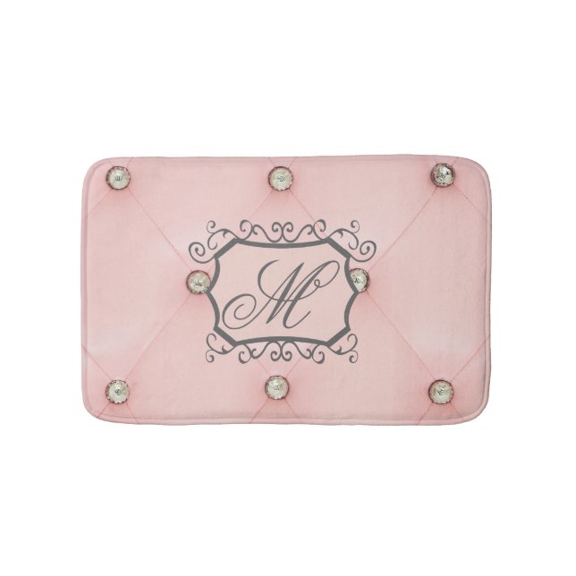 Diamant Bling Pink Tuftholz Muster Bath Mat Badematte (Vorderseite)
