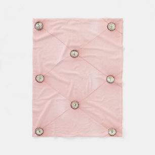 Diamant Bling Pink Tuftrollleder Fleece Blanket