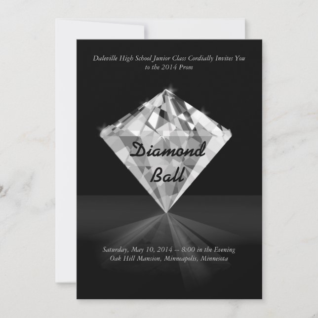 Diamant - Bling Prom-Einladungen Einladung (Vorderseite)