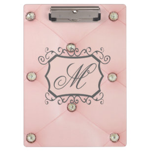 Diamant Bling rosa büscheliges Klemmbrett
