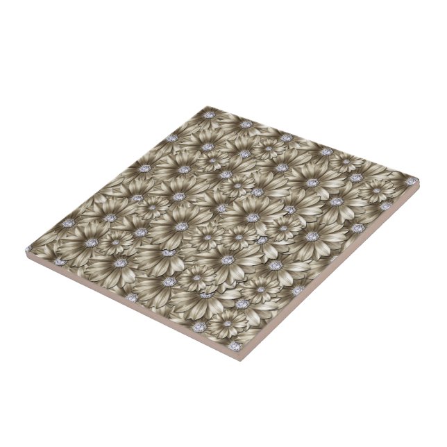 Diamant Blume Keramik Tile - Luxus Fliese (Seite)