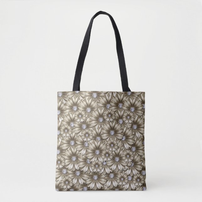 Diamant-Blume-Tote-Tasche (Vorderseite)