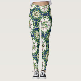 Diamant-Blumen-Mandalas nahtloses Muster Leggings