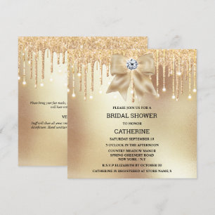 Diamant-Bugschimmer-Lichter aus Gold-Glitzer Einladung