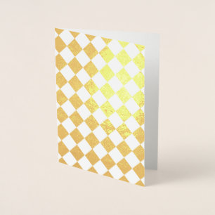 Diamant Checkered White and Gold Folienkarte
