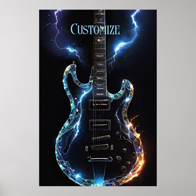 Diamant Cut Electric Gitarre Poster (Vorne)