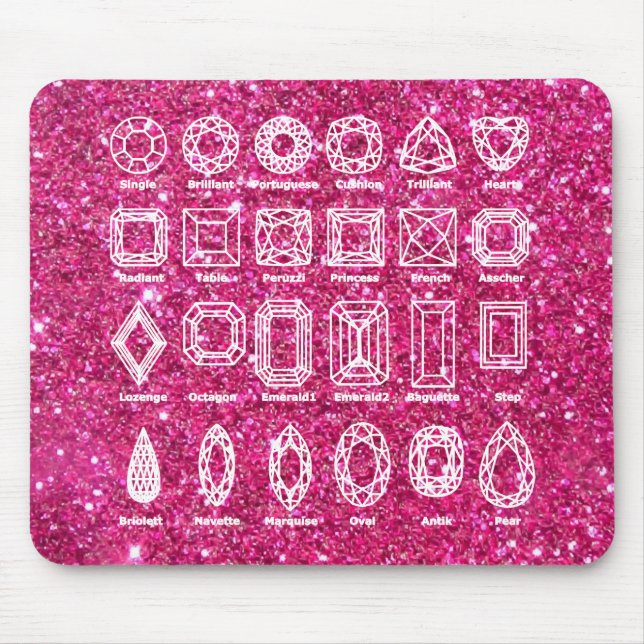 Diamant Cuts_Glitzer_pink Mousepad (Vorne)