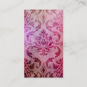 Diamant-Damask, Schatten und Nebel, Himbeere & Ros Visitenkarte