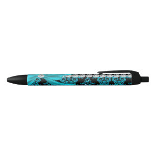 Diamant-Damast (aquamariner Glitzer) Kugelschreiber