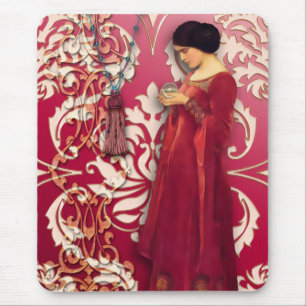 Diamant-Damast, FASZINATION im Rot u. Rosa Mousepad