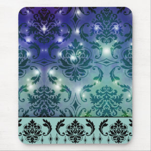 Diamant-Damast, FEENHAFTE LICHTER in Blauem und in Mousepad