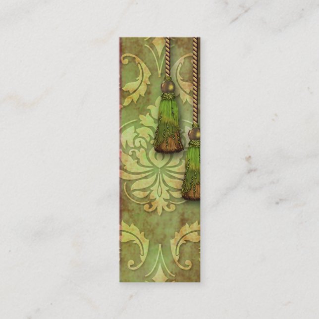 Diamant-Damast, MAROKKO in Rotem und in Chartreuse Mini Visitenkarte (Vorderseite)