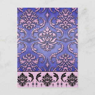 Diamant Damast, TERRACINA in Lila & Pink Postkarte