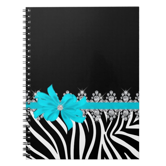 Diamant Delilah Zebra (aquamarin) Notizblock (Vorderseite)