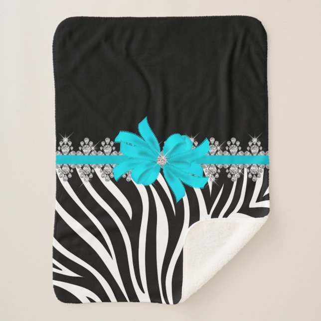 Diamant Delilah Zebra (aquamarin) Sherpadecke (Vorderseite)