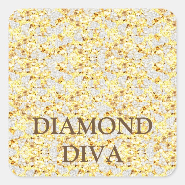 DIAMANT-DIVA   QUADRATISCHER AUFKLEBER (Vorderseite)
