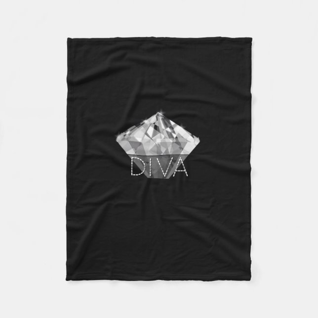 Diamant-Divaschwarzes Fleecedecke (Vorderseite)