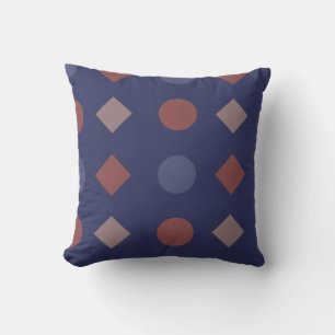 Diamant-Dot Geometrisches Muster - Marine, Brick Kissen