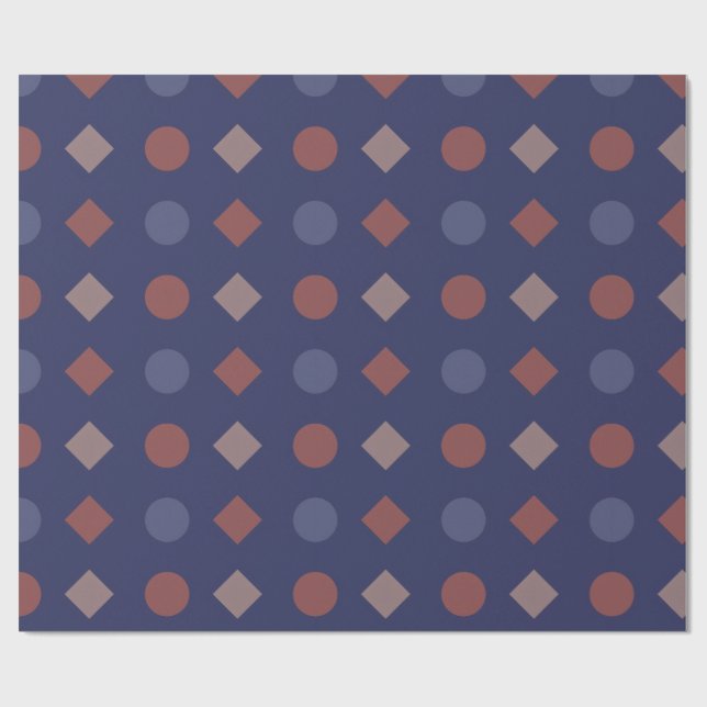 Diamant-Dot-Retro-geometrisches Muster Geschenkpapier (Flach)