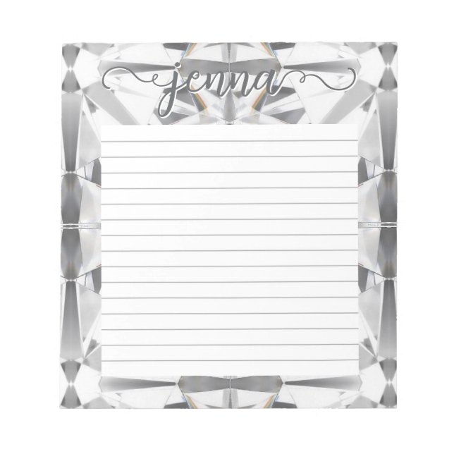 Diamant Edelstein Personalisiert Notizblock (Vorderseite)