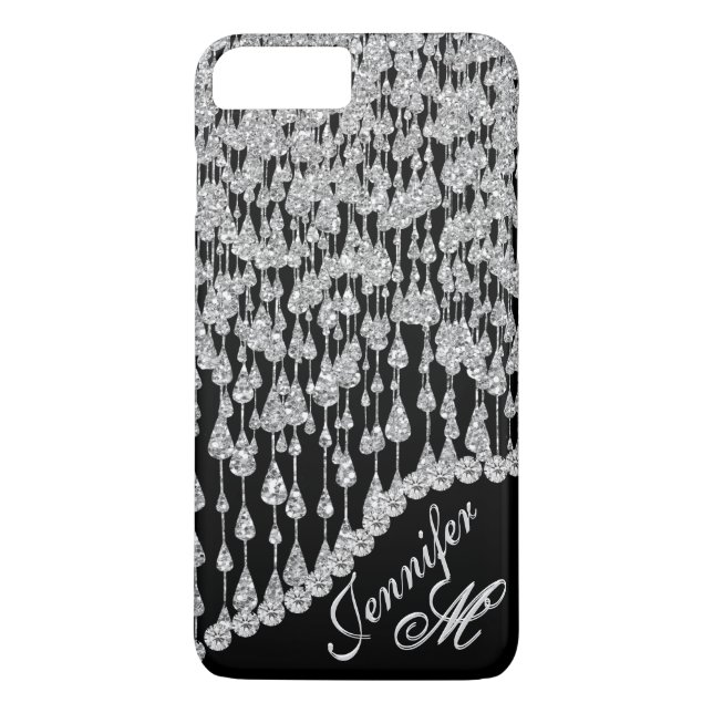 Diamant-Eiszapfen-Monogramm Case-Mate iPhone Hülle (Rückseite)