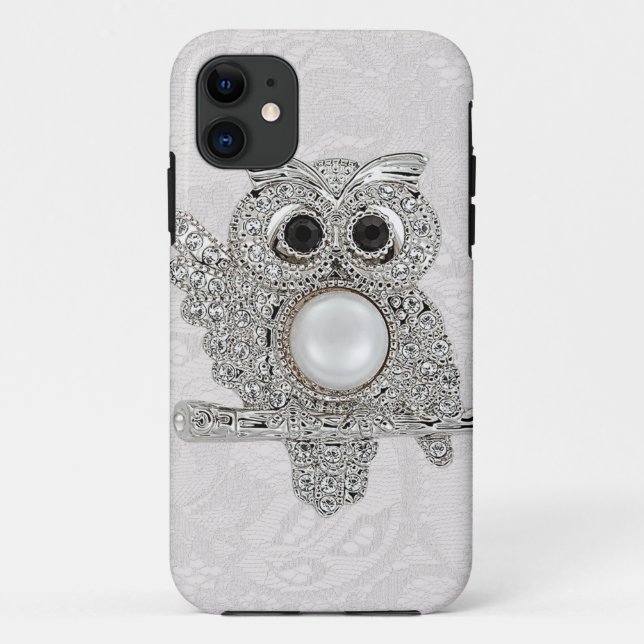 Diamant-Eule u. Paisley-Spitze Druck-BILD Case-Mate iPhone Hülle (Rückseite)