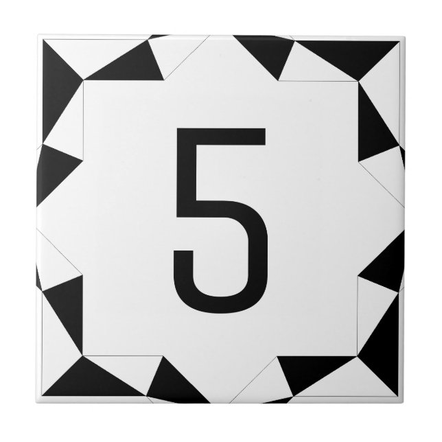 Diamant facettiert Schwarzweiss Fliese (Vorderseite)