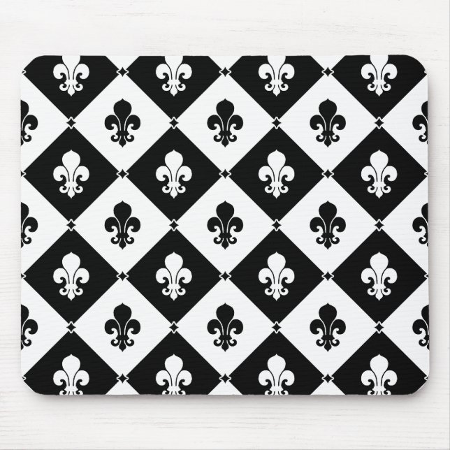 Diamant-Fleur-de-Lis-Muster Mousepad (Vorne)