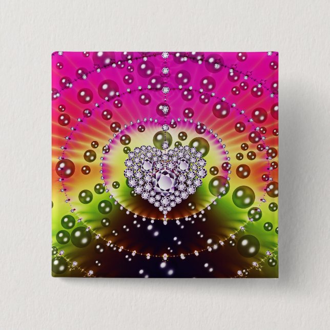 Diamant-Fraktal Button (Vorderseite)