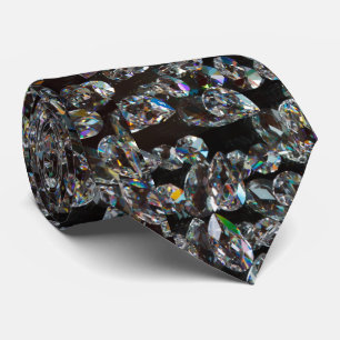 Diamant-funkelnd Muster, silber und schwarz Krawatte