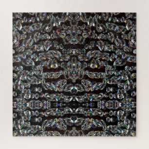 Diamant-funkelnd Muster, silber und schwarz Puzzle