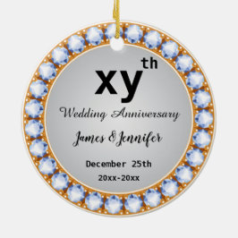 Diamant für Hochzeitstag - Custom-Jahre und Namen Keramik Ornament