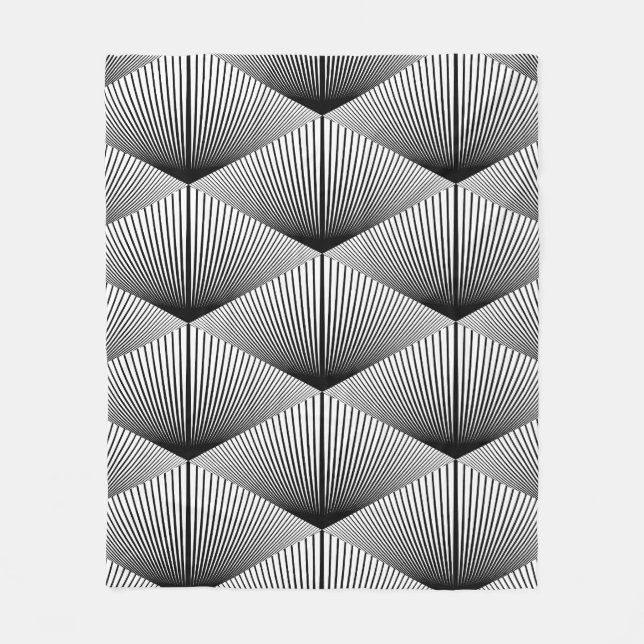 Diamant Geometrie: Vintages Monochrome Fleecedecke (Vorderseite)
